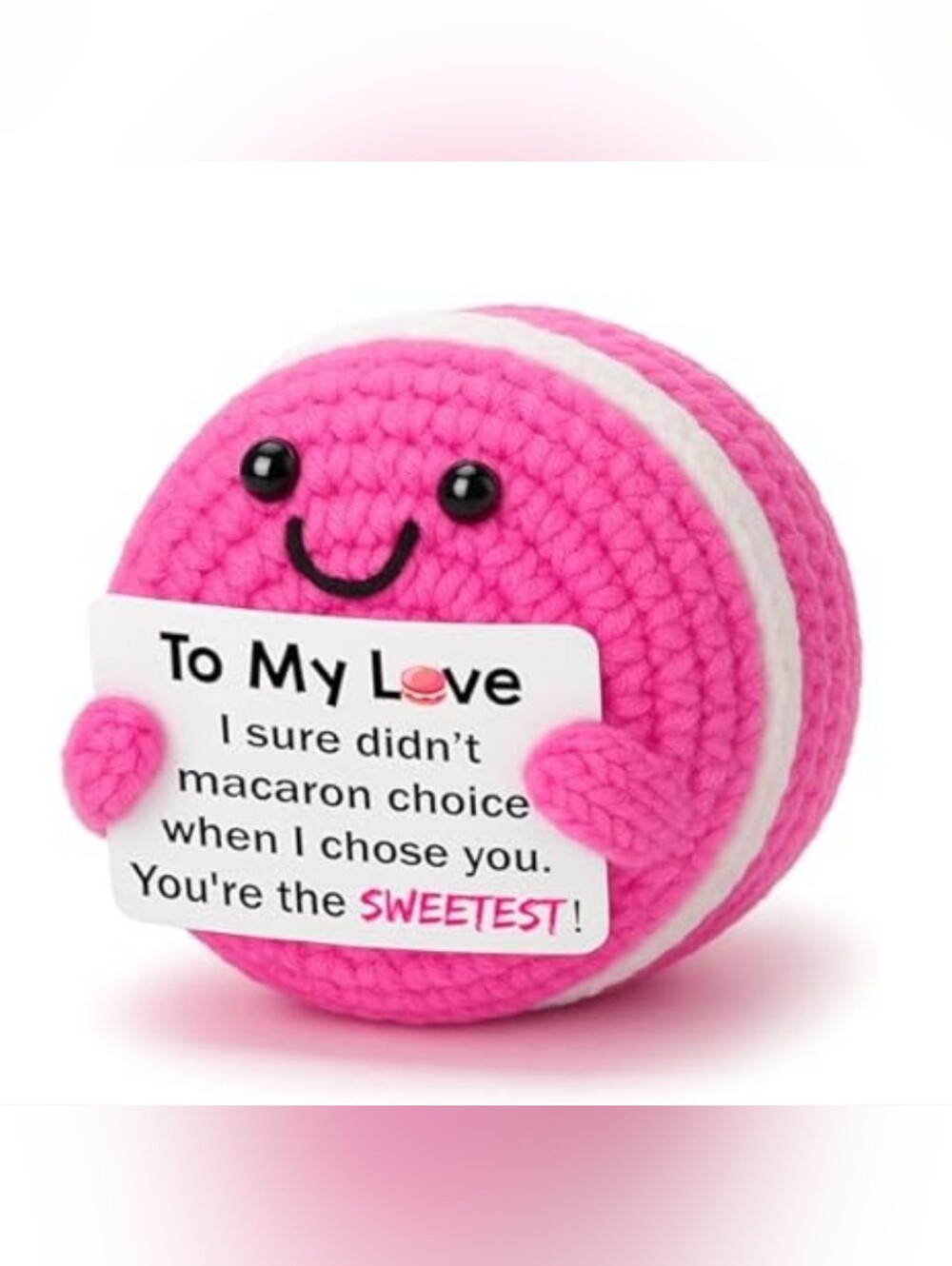 Crochet Macaron Plush with Sweet Note NIP